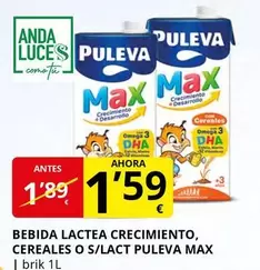 Puleva - Bebida Lactea Crecimiento, Cereales O S/Lact Max