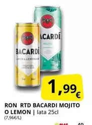 Bacardi - Ron Rtd Mojito O Lemon