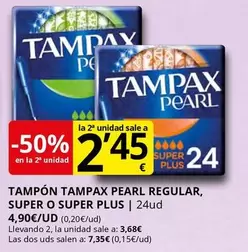 Tampax - Tampon Pearl Regular, Super O Super Plus