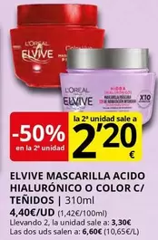 Elvive - Mascarilla Acido Hialuronico O Color C/Tenidos