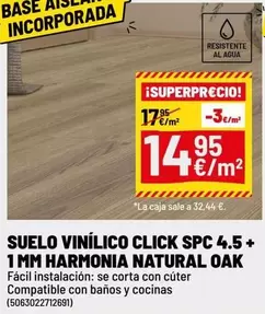 SPC - Suelo Vinílico Click Spc 4.5+ 1 Mm Harmonia Natural Oak