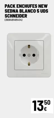 Schneider - Pack Enchufes New Sedna Blanco 5 Uds