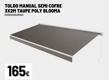 Toldo Manual Semi Cofre 3x2m Taupe Poly Blooma