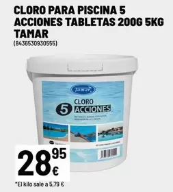 Tamara - Cloro Para Piscina 5 Acciones Tabletas