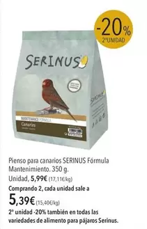 Pienso Para Canarios Fórmula Mantenimiento