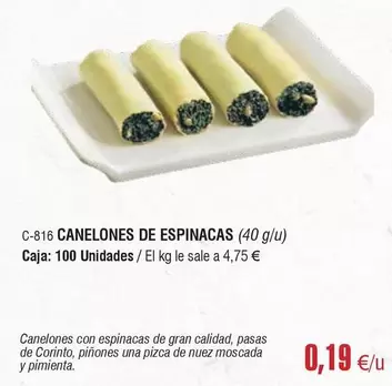 Canelones De Espinacas