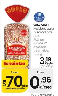 Oroweat - Pan De Molde 12 Cereales Y Semillas