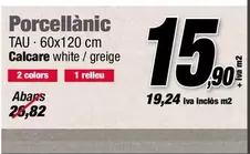 Tau - Porcellànic Calcare White/Greige