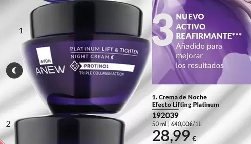 Avon - Crema De Noche Efecto Lifting Platinum