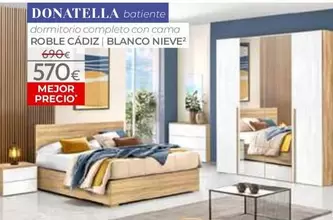 Blanco - Dormitorio Completo Con Cama Roble Cadiz  Nieve