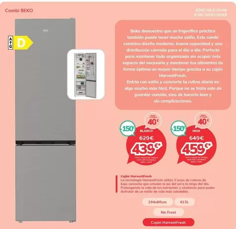 Beko - Combi B3RCNE415HW/B3RCNE415HXB