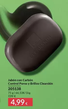 Avon - Jabon Con Carbón Control Poros Y Brillos Clearskin 205138