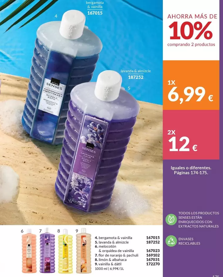 Avon - Bergamota & Vainilla, Lavanda & Almizcle, Melocotón & Orquidea De Vainilla, Flor De Naranjo & Pachuli, Limón & Albahaca, Vainilla & Dátil
