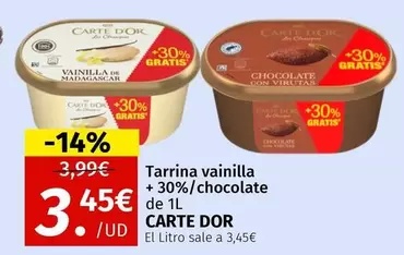 Carte D'Or - Tarrina Vainilla +30%/Chocolate