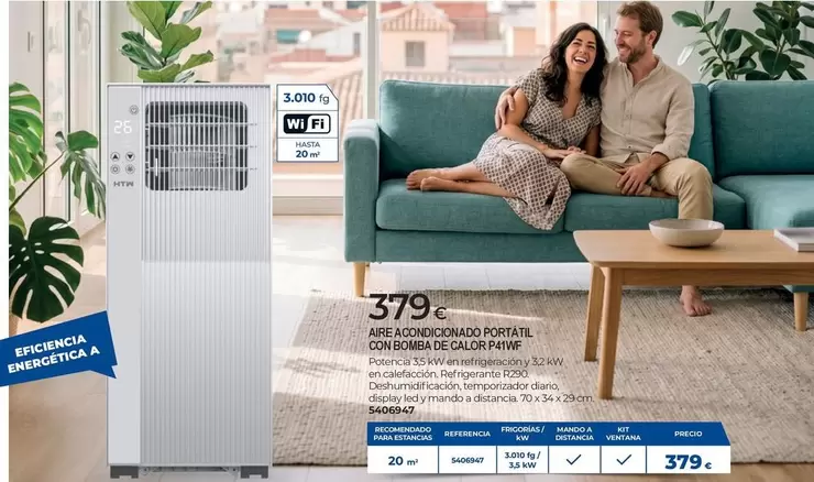 HTW - Aire Acondicionado Portátil Con Bomba De Calor P41WF