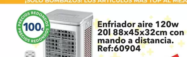 Enfriador Aire 120W 20L 88x45x32cm Con Mando A Distancia