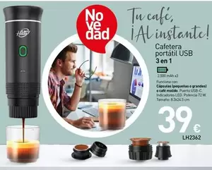 Larry House - Cafetera Portátil USB 3 En 1 LH2362