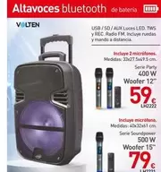 Volten - Altavoces Bluetooth De Batería