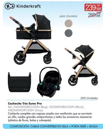 Kinderkraft - Cochecito Trio Esme Pro