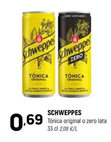 Schweppes - Tónica Original O Zero Lata