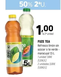 Fuze Tea - Refresco Limon Sin Azucar O Te Verde - Maracuya