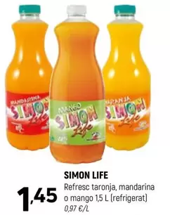 Simon Life - Refresco Taronja, Mandarina O Mango