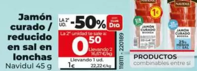 Navidul - Jamón Curado/Reducido En Sal En Lonchas 
