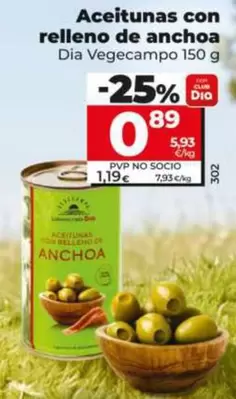 Dia Vegecampo - Aceitunas Con Relleno De Anchoa