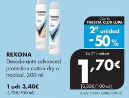 Rexona - Desodorante Advanced Protection Cotton Dry O Tropical