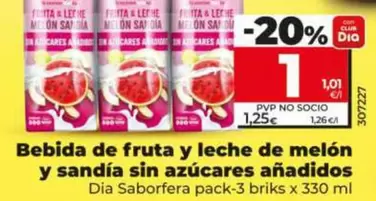 Dia Saborfera - Bebida De Fruta Y Leche De Melon Y Sandia Sin Azucares Anadidos