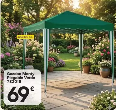 Gazebo Monty Plegable Verde