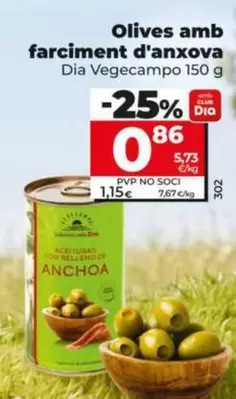 Dia Vegecampo - Aceitunas Con Relleno De Anchoa 