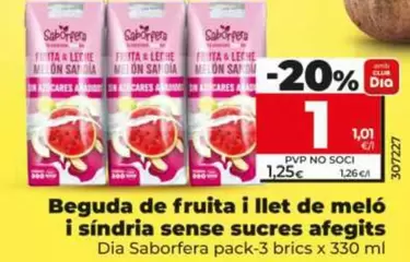 Bebida De Fruta Y Leche De Melon Y Sandia Sin Azucares Anadidos 