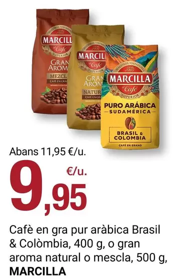 Marcilla - Cafe En Gra Pur Arabica Brasil & Colòmbia, O Gran Aroma Natural O Mescla