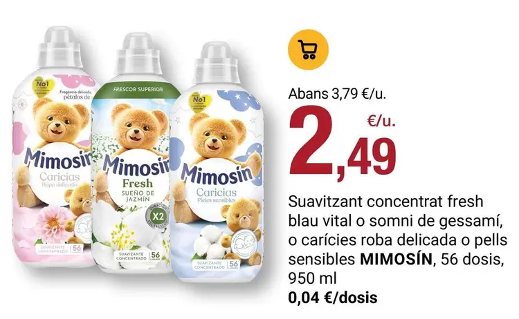 Mimosín - Suavitzant Concentrat Fresh Blau Vital O Sommi De Gessami O Carcicies Roba Delicada O Pels Sensibles