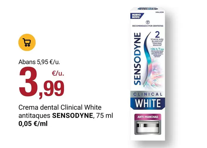 Sensodyne - Crema Dental Clinical White Antitiques