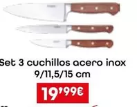 Set 3 Cuchillos Acero Inox