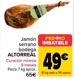 Altorreal - Jamon Serrano Bodega 
