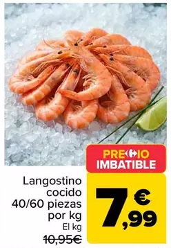 Langostino Cocido 40/60 Piezas Por Kg