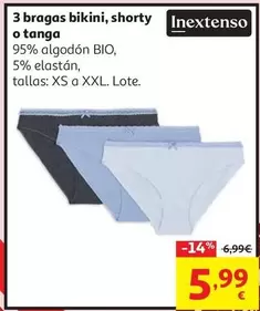 S-BSC160501761-Pack 3 Bragas Bikini Alg Bio#Xs Azul Je