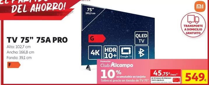 Xiaomi - TV 75" 75A Pro