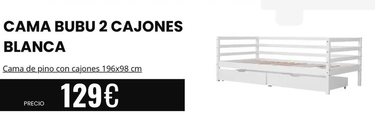 Cama Bubu 2 Cajones Blanca