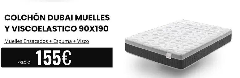 Colchón Dubai Muelles Y Viscoelastico 90x190