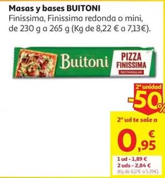 BASE PARA PIZZA FINISSIMA RECTANGULAR BUITONI 260G.
