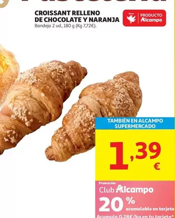 alcampo - Croissant Relleno De Chocolate Y Naranja