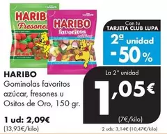 Haribo - Gominolas Favoritos Azucar, Fresones U Ositos De Oro