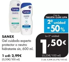 Sanex - Gel Cuidado Experto Protector O Neutro Hidratante Sin