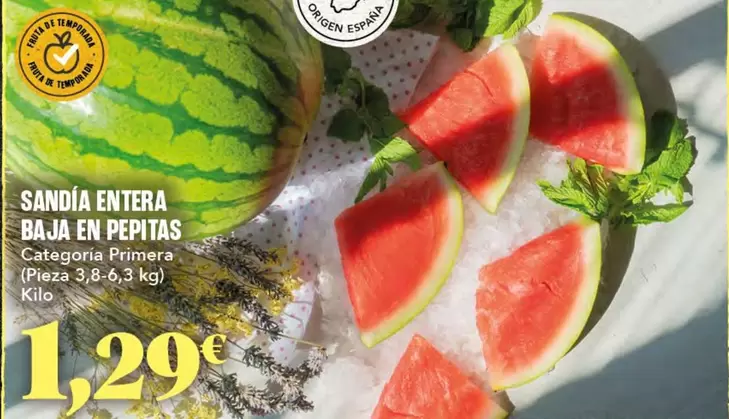 origen - Sandía Entera Baja En Pepitas