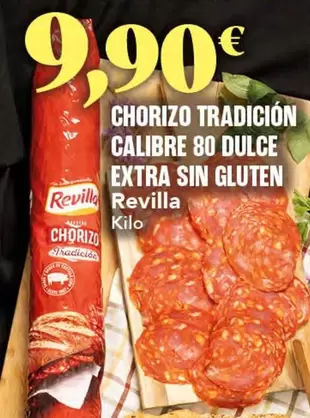 Revilla - Chorizo Tradicion Calibre 80 Dulce Extra Sin Gluten