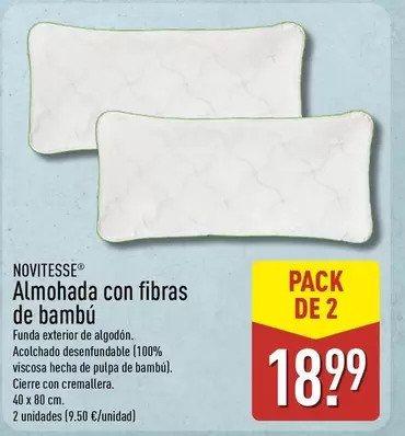 Novitesse - Almohada Con Fibras De Bambu